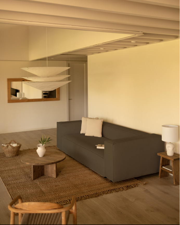 Canapé en velours côtelé couleur marron taupe en différentes tailles