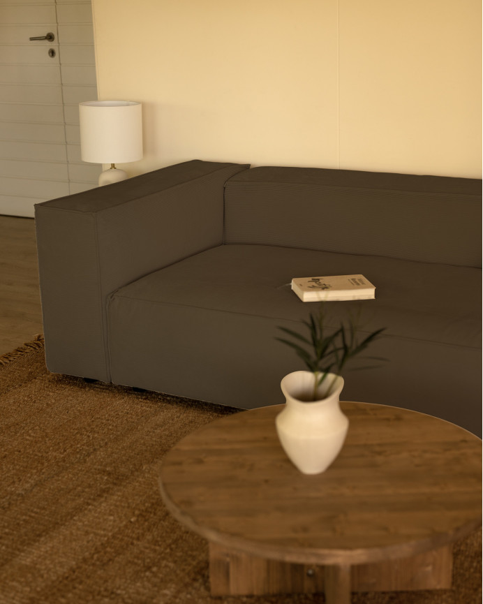 Canapé en velours côtelé couleur marron taupe en différentes tailles
