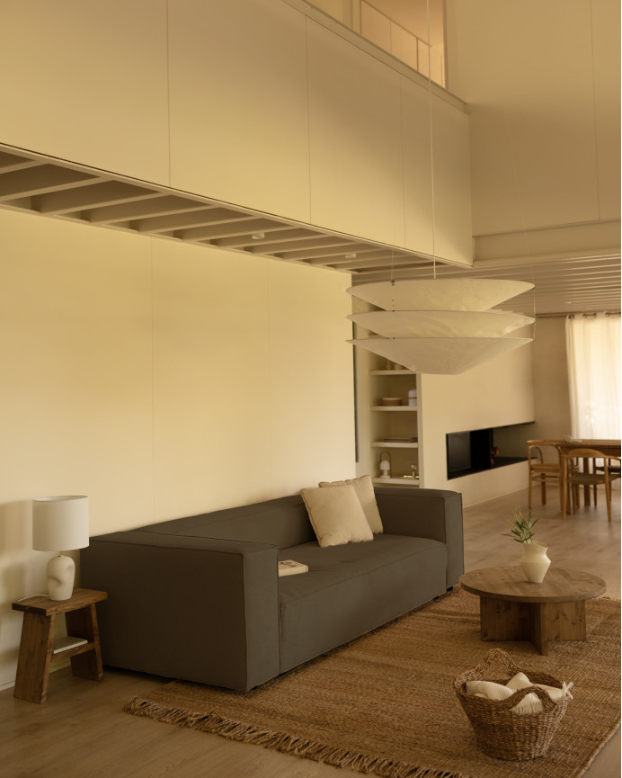 Canapé en velours côtelé couleur marron taupe en différentes tailles