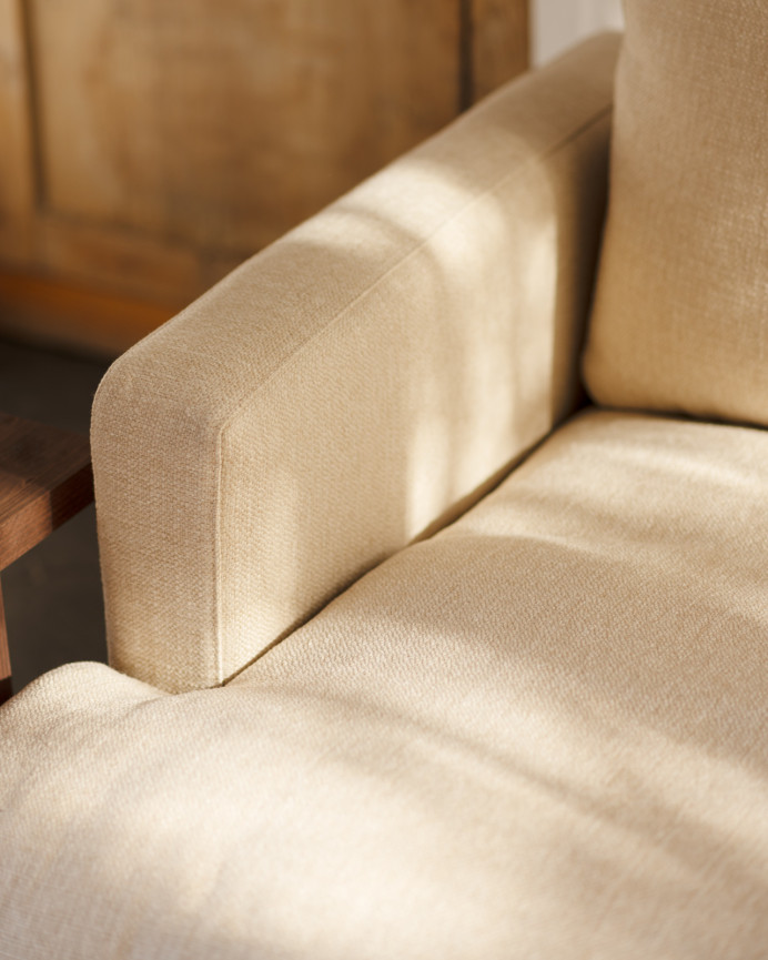 Canapé droit couleur beige de 216cm