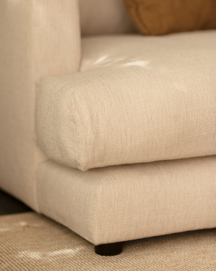 Canapé droit couleur blanc cassé de 216cm
