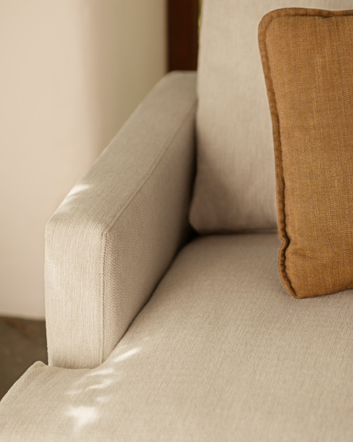 Canapé droit couleur gris clair de 216cm
