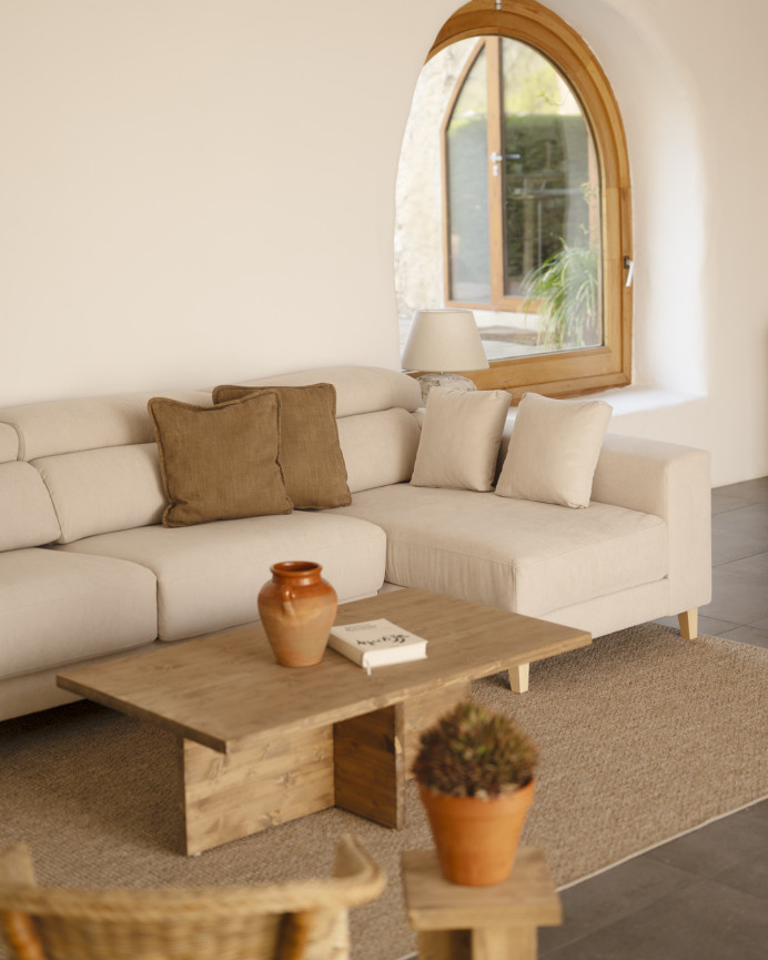Canapé d'angle couleur beige en différentes tailles