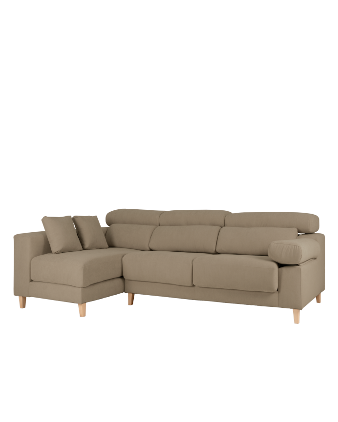 Canapé d'angle couleur marron taupe en différentes tailles