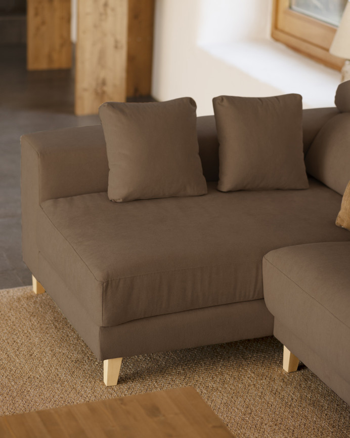 Canapé d'angle couleur marron taupe en différentes tailles
