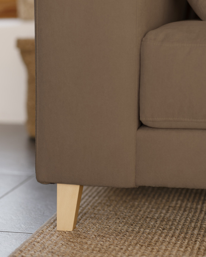 Canapé d'angle couleur marron taupe en différentes tailles