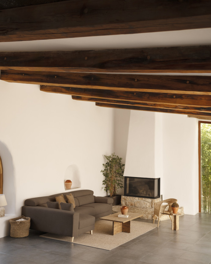 Canapé d'angle couleur marron taupe en différentes tailles