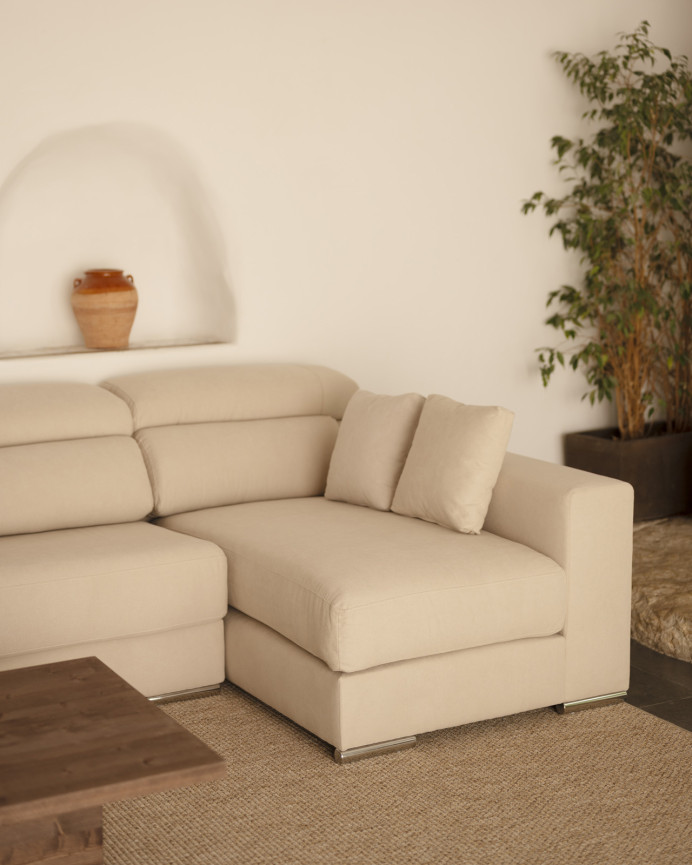 Canapé d'angle couleur beige en différentes tailles