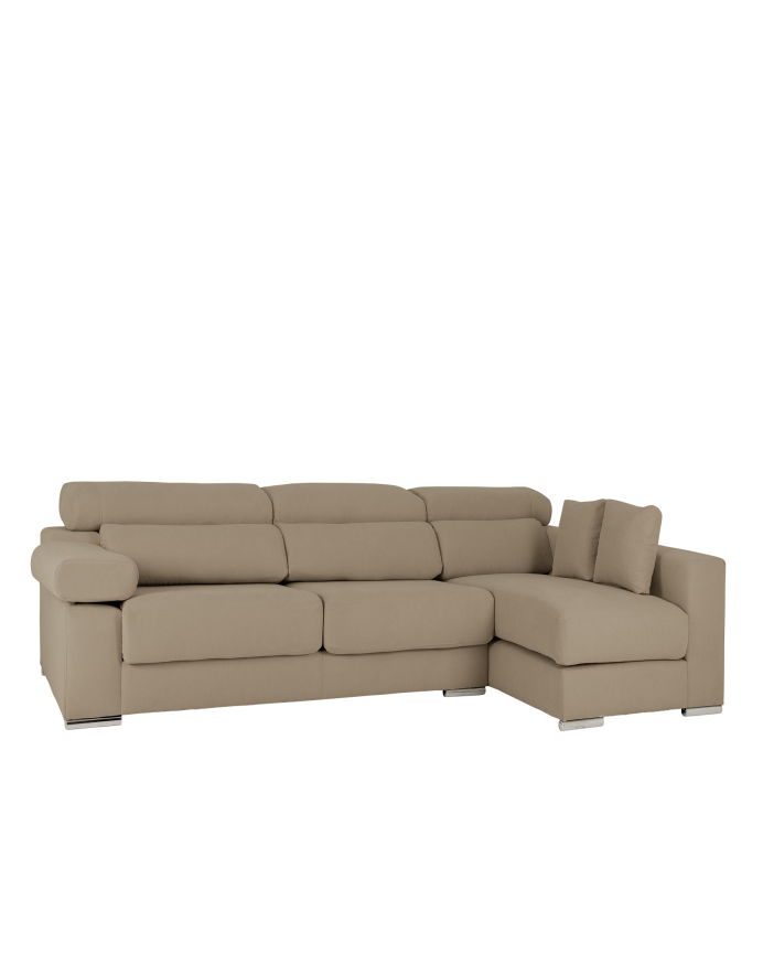 Canapé d'angle couleur marron taupe en différentes tailles