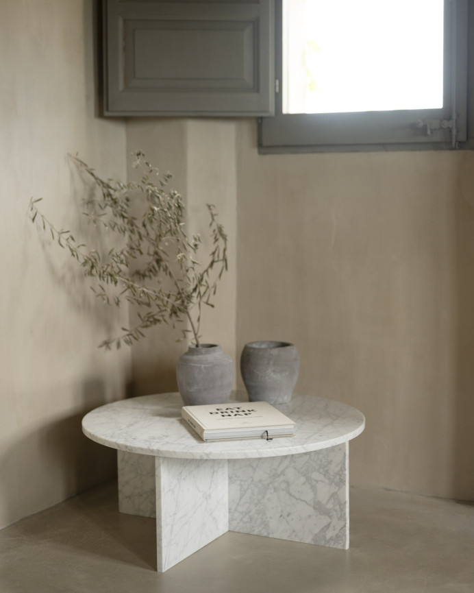 Table basse ronde en marbre disponible en différentes tailles