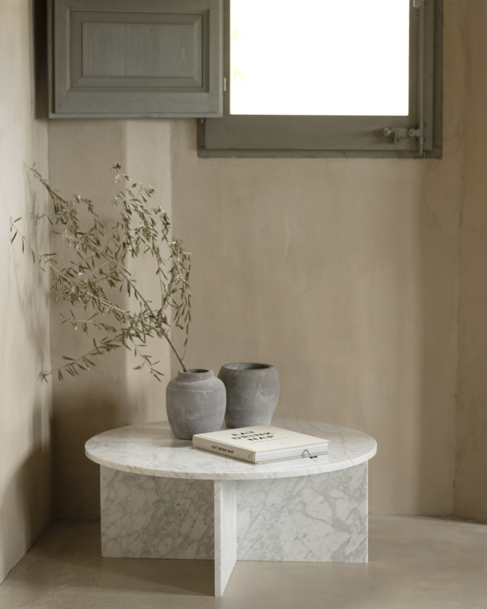 Table basse ronde en marbre disponible en différentes tailles