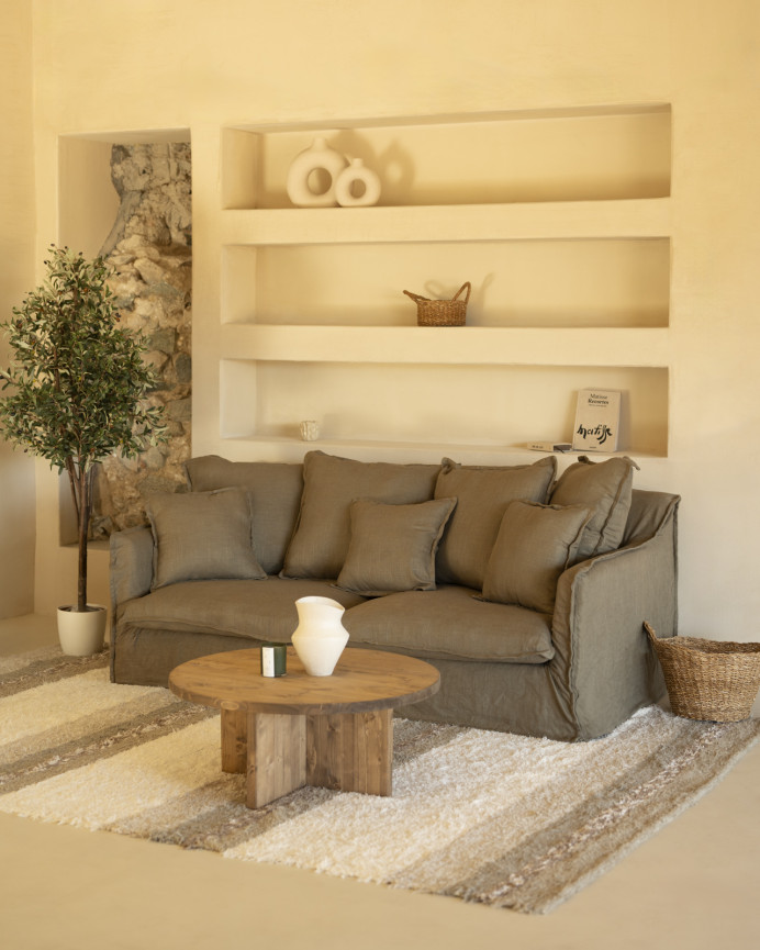 Tapis andin en coton marron en différentes tailles