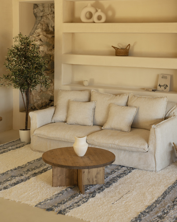 Tapis andin en coton gris disponible en différentes tailles