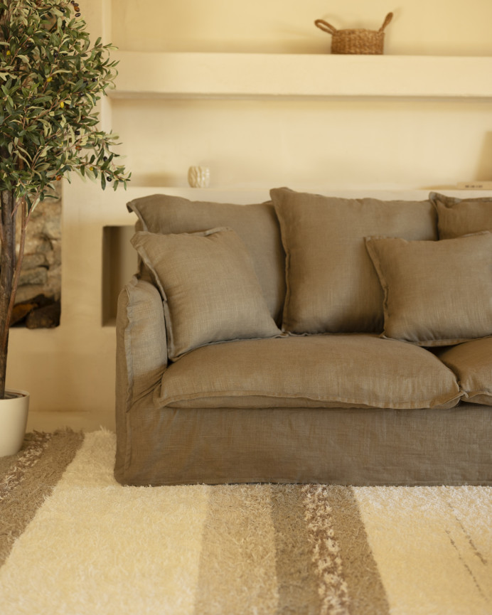 Tapis andin en coton marron en différentes tailles