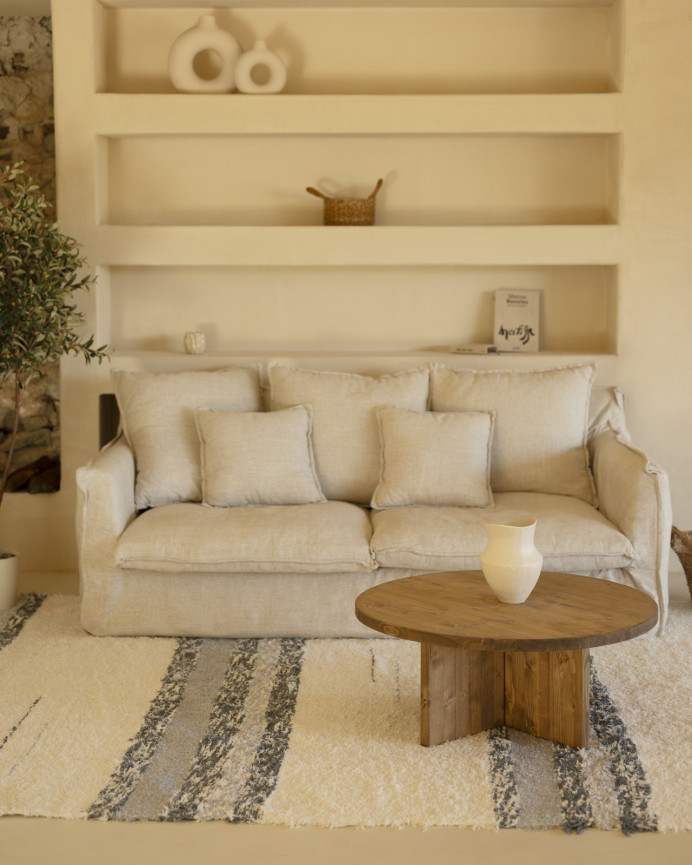 Tapis andin en coton gris disponible en différentes tailles