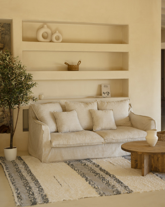 Tapis andin en coton gris disponible en différentes tailles