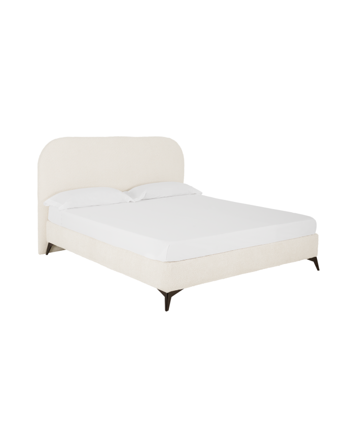 Lit rembourré en boculé blanc pour les matelas en différentes tailles