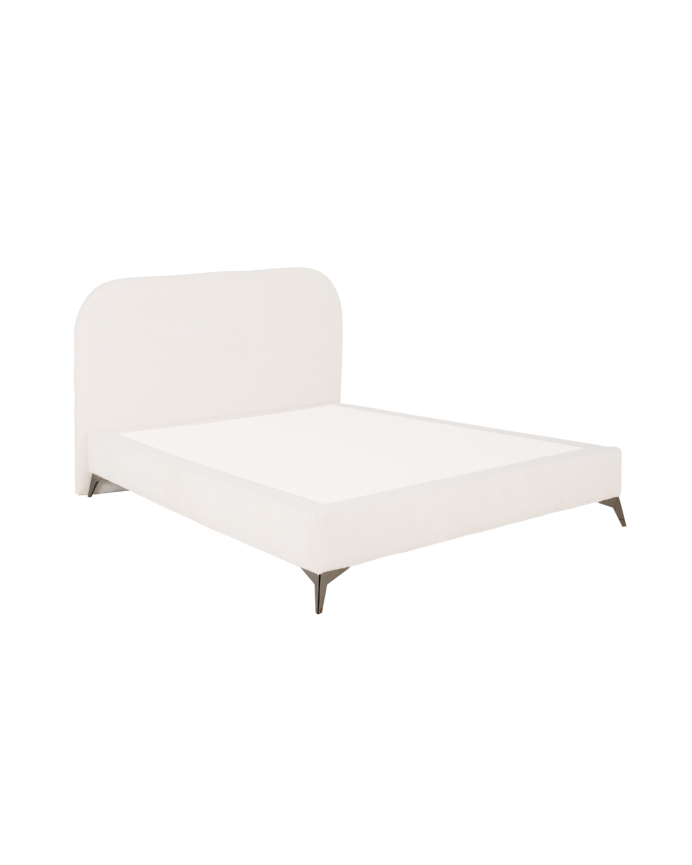 Lit rembourré en boculé blanc pour les matelas en différentes tailles