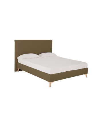 Lit rembourré en lin vert pour les matelas en différentes tailles