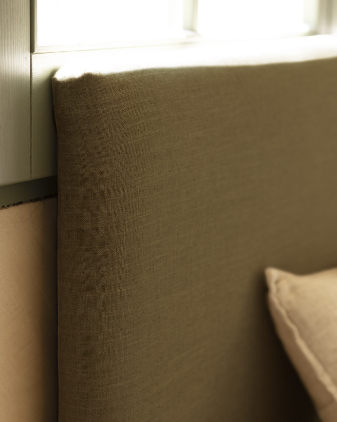 Lit rembourré en lin vert pour les matelas en différentes tailles