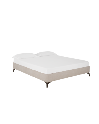 Base tapissée gris clair boculé pour les matelas en différentes tailles