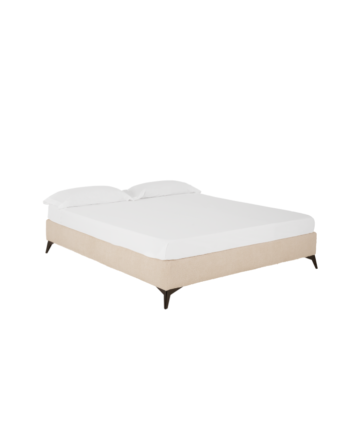 Base tapissée beige boculé pour les matelas en différentes tailles