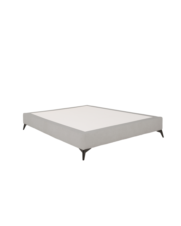 Base tapissée gris clair boculé pour les matelas en différentes tailles