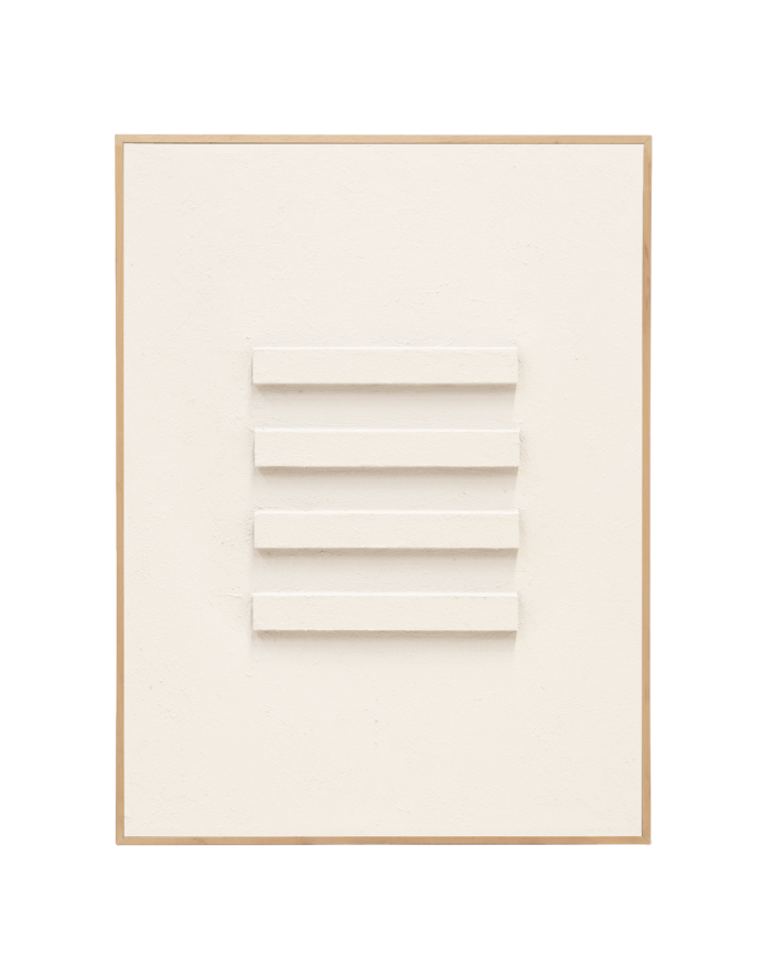 Tableau blanc décoratif sur coton avec cadre en bois peint à la main à la peinture à l'huile en différentes tailles