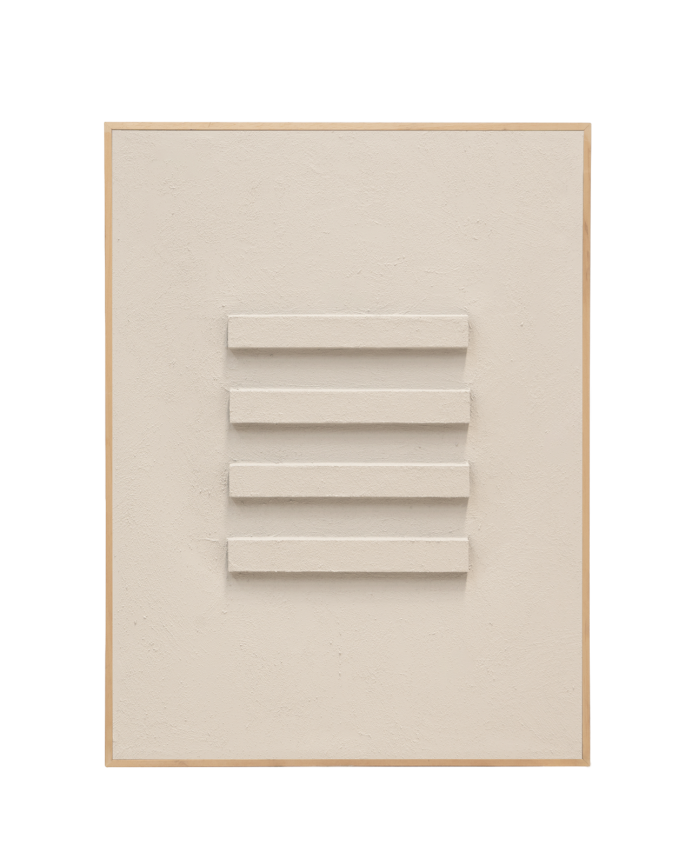Tableau beige décoratif sur coton avec cadre en bois peint à la main à la peinture à l'huile en différentes tailles