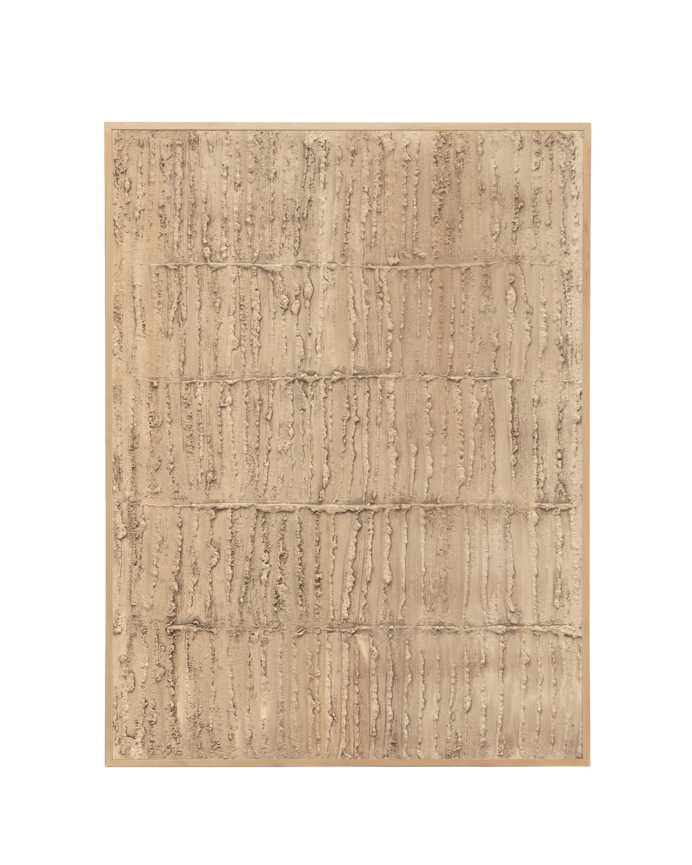 Tableau beige décoratif sur coton avec cadre en bois peint à la main à la peinture à l'huile en différentes tailles