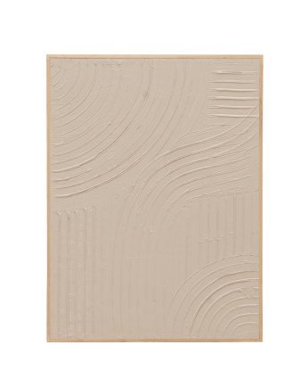 Tableau beige décoratif sur coton avec cadre en bois peint à la main à la peinture à l'huile en différentes tailles