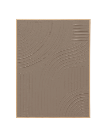 Tableau marron décoratif sur coton avec cadre en bois peint à la main à la peinture à l'huile en différentes tailles