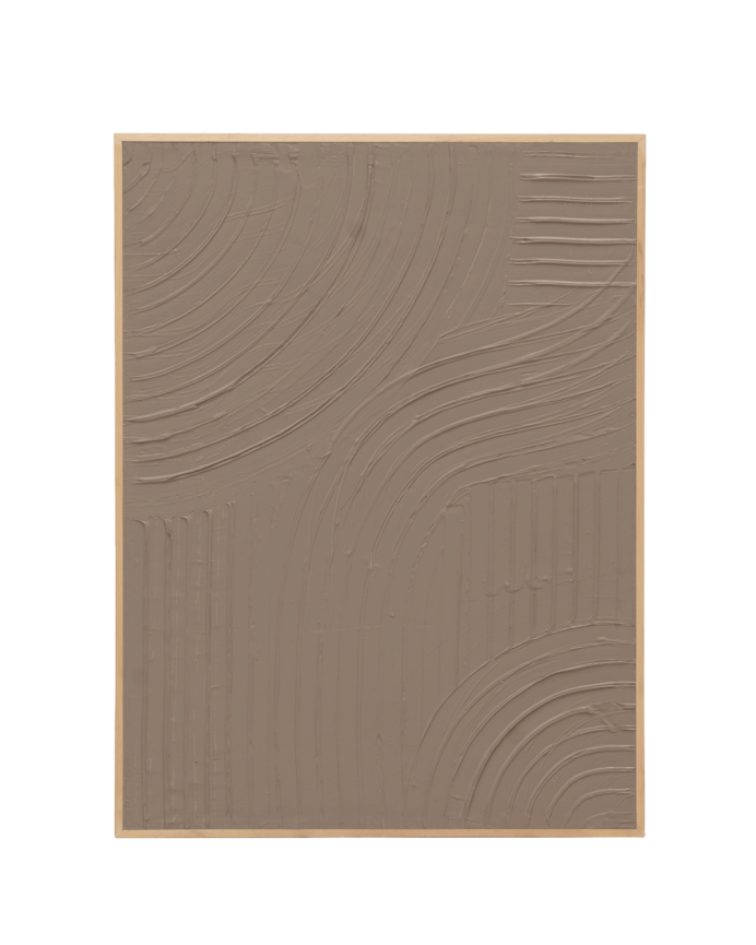 Tableau marron décoratif sur coton avec cadre en bois peint à la main à la peinture à l'huile en différentes tailles