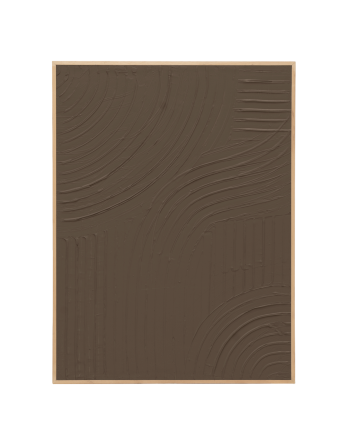 Tableau marron décoratif sur coton avec cadre en bois peint à la main à la peinture à l'huile en différentes tailles