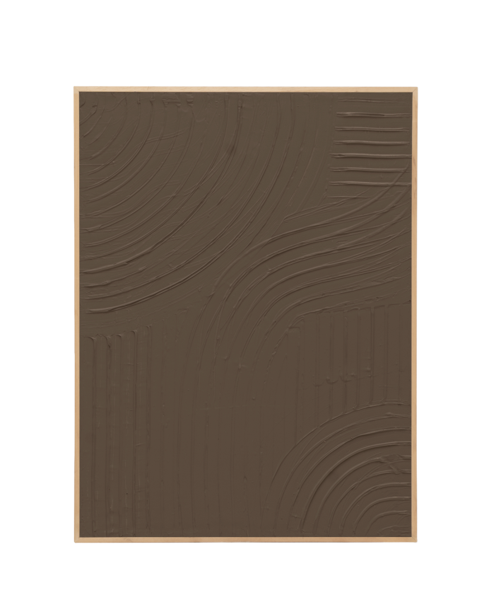 Tableau marron décoratif sur coton avec cadre en bois peint à la main à la peinture à l'huile en différentes tailles