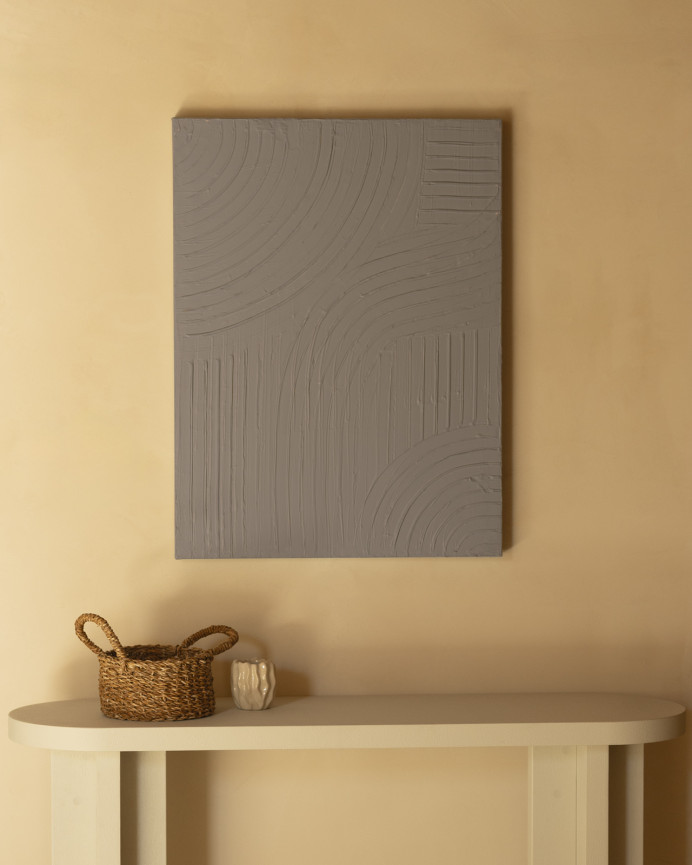 Tableau marron décoratif sur coton avec cadre en bois peint à la main à la peinture à l'huile en différentes tailles