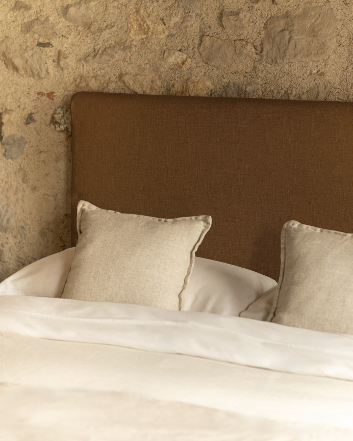 Housse de tête de lit en lin terracotta en différentes tailles