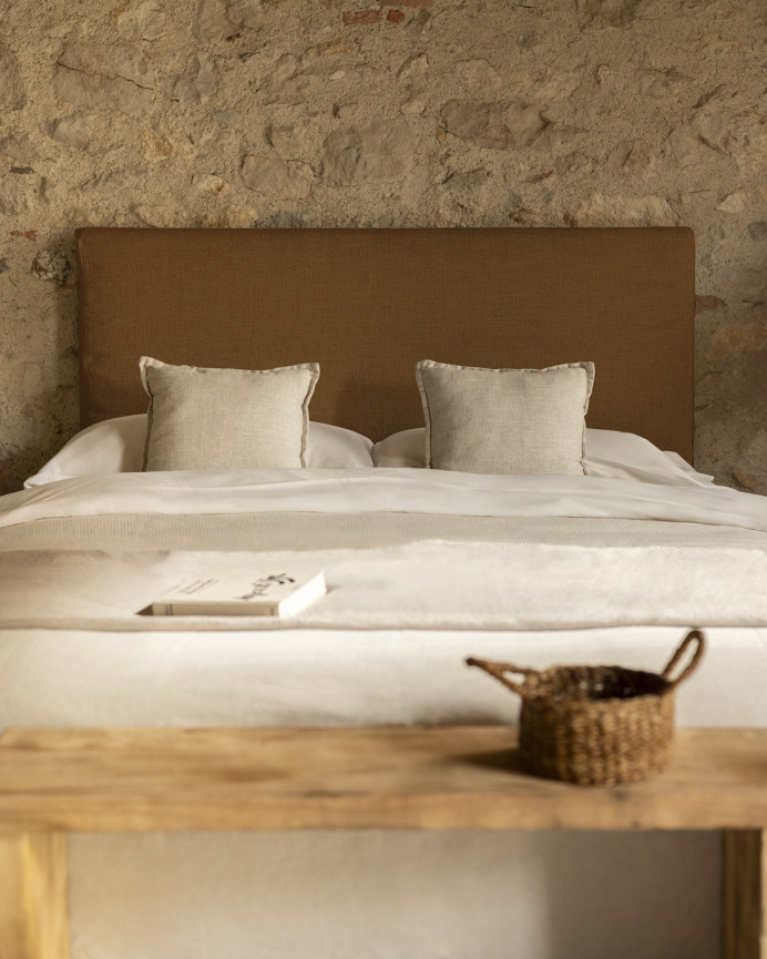 Housse de tête de lit en lin terracotta en différentes tailles
