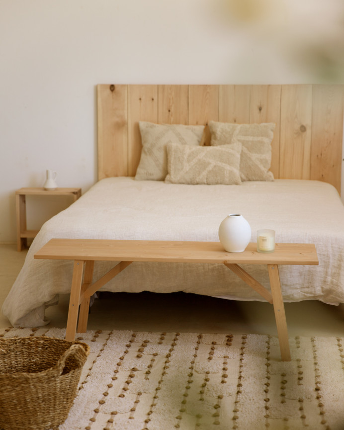 Banc en bois massif ton chêne moyen 120x45cm