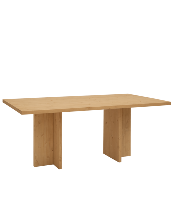 Table à manger en bois massif ton chêne moyen en différentes tailles