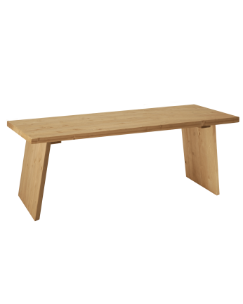 Table basse en bois massif en teinte chêne moyen de 120x60cm
