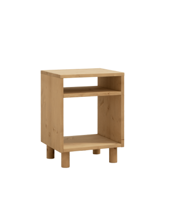 Table de chevet en bois massif ton chêne moyen 51x32cm