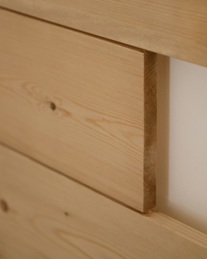 Tête de lit asymétrique en bois massif ton chêne moyen en différentes tailles