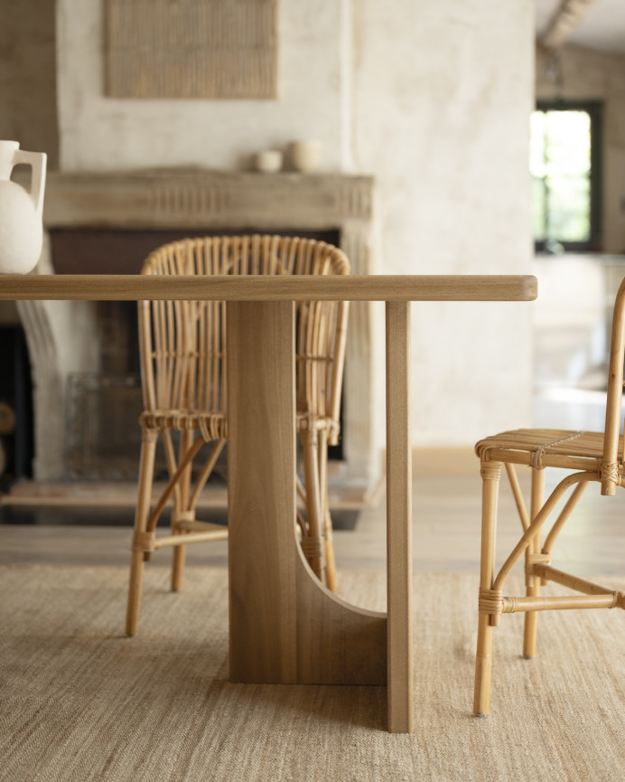 Table à manger en bois massif de peuplier en différentes tailles