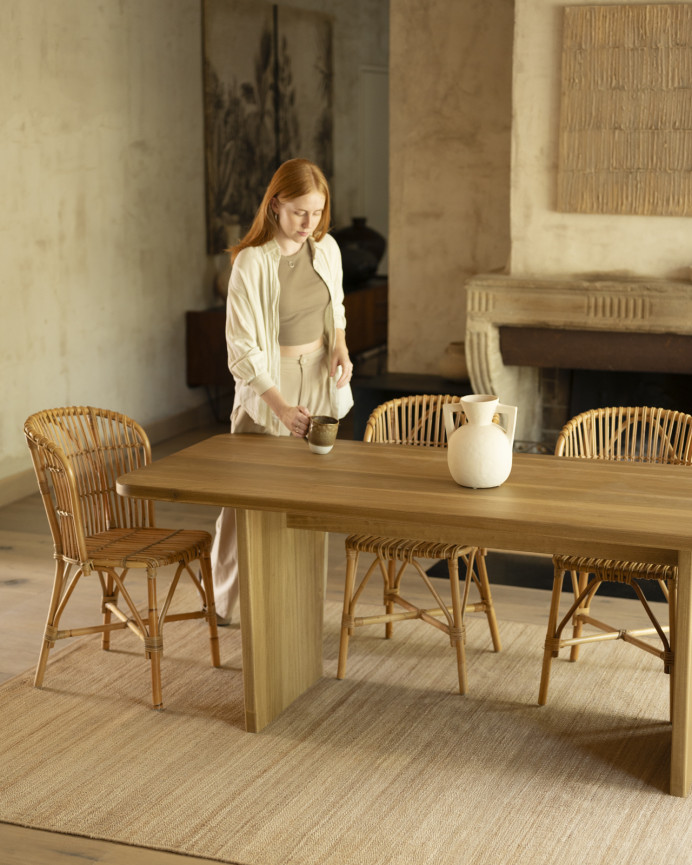 Table à manger en bois massif de peuplier en différentes tailles