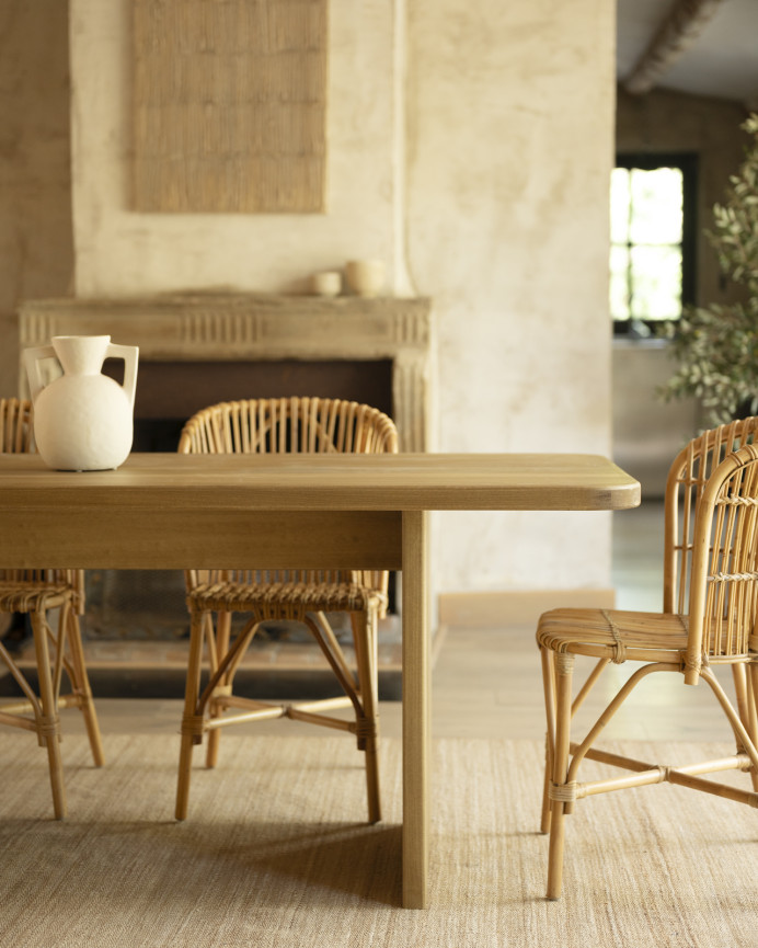 Table à manger en bois massif de peuplier en différentes tailles