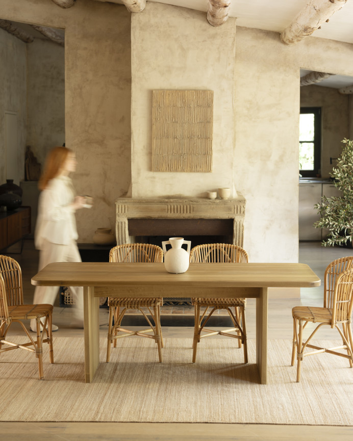 Table à manger en bois massif de peuplier en différentes tailles