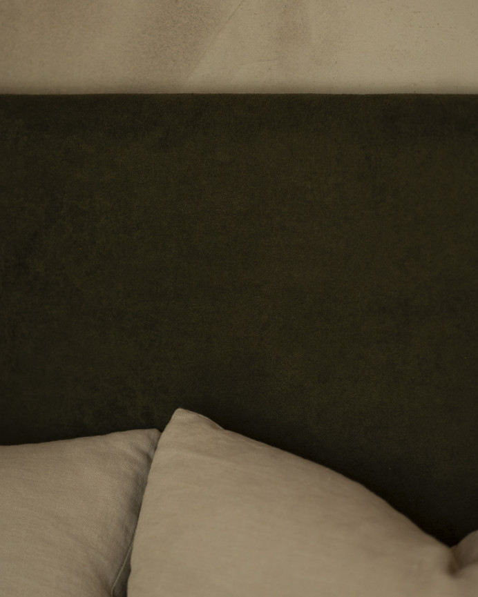 Tête de lit tapissée en vert en différentes tailles