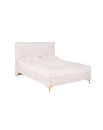 Lit rembourré en lin blanc pour les matelas en différentes tailles