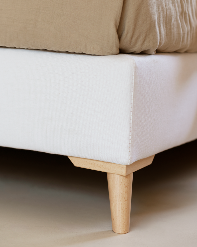 Lit rembourré en lin blanc pour les matelas en différentes tailles